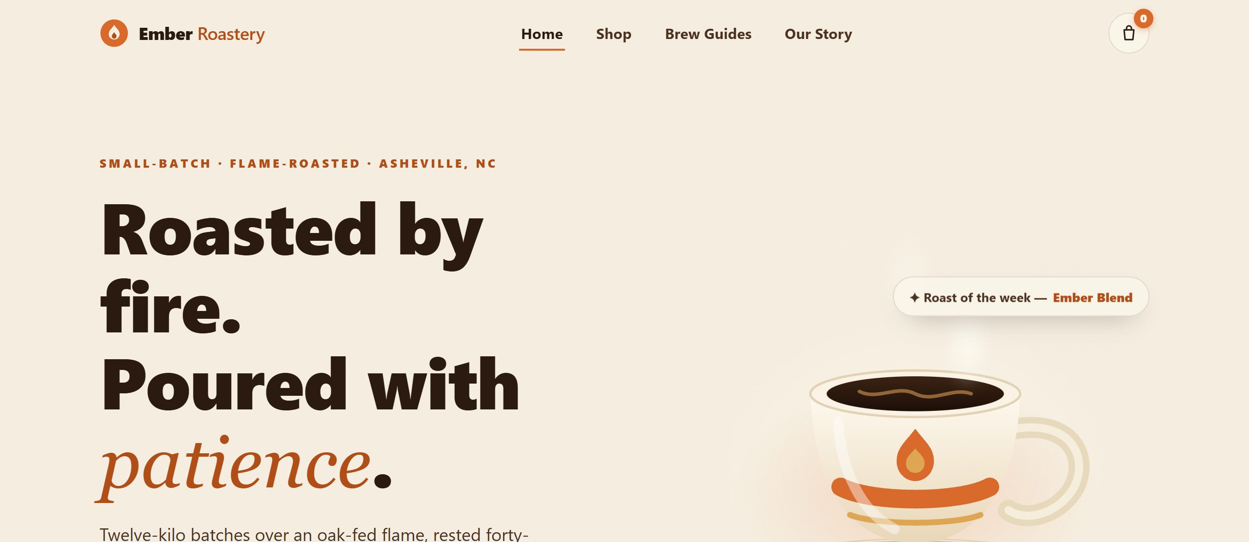 Ember Roastery template preview
